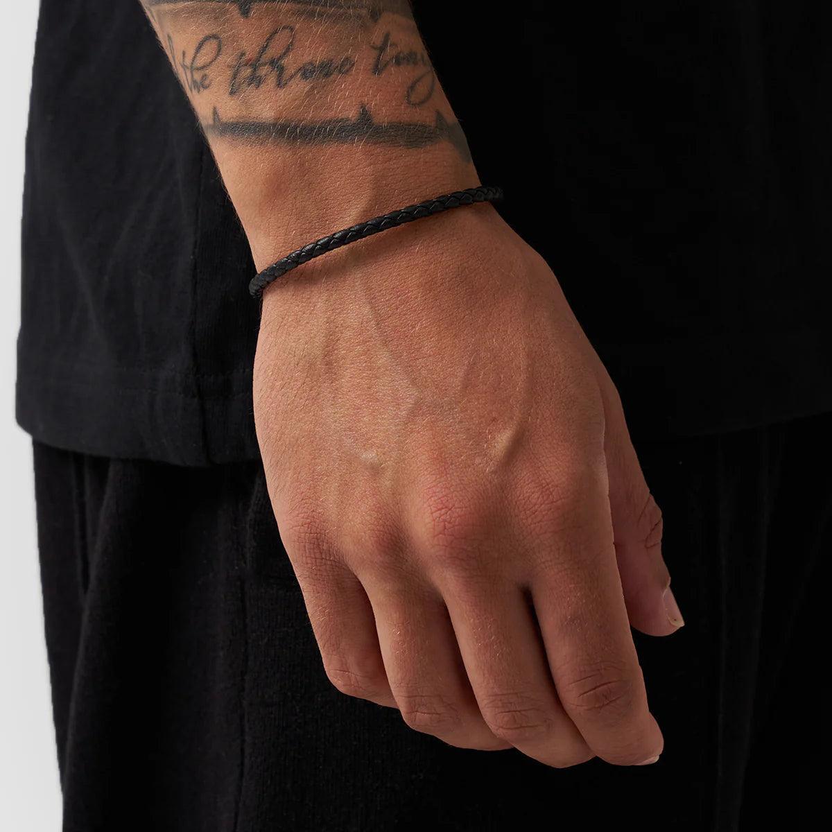 Pulseira de Couro Preta Olivetti