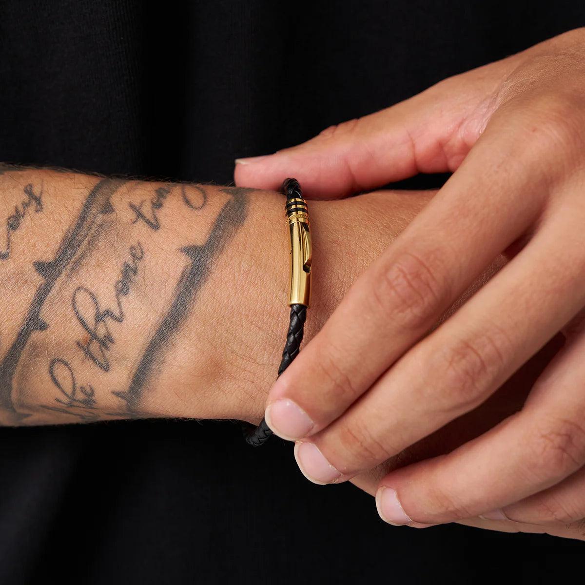 Pulseira de Couro Preta Olivetti